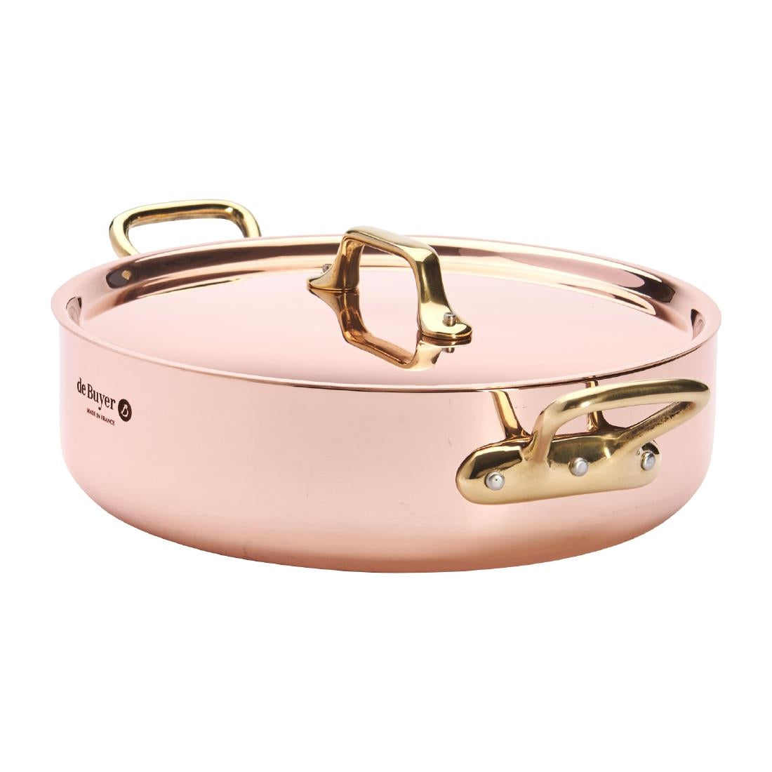 De Buyer Inocuivre Saute Pan with Lid Brass 24cm