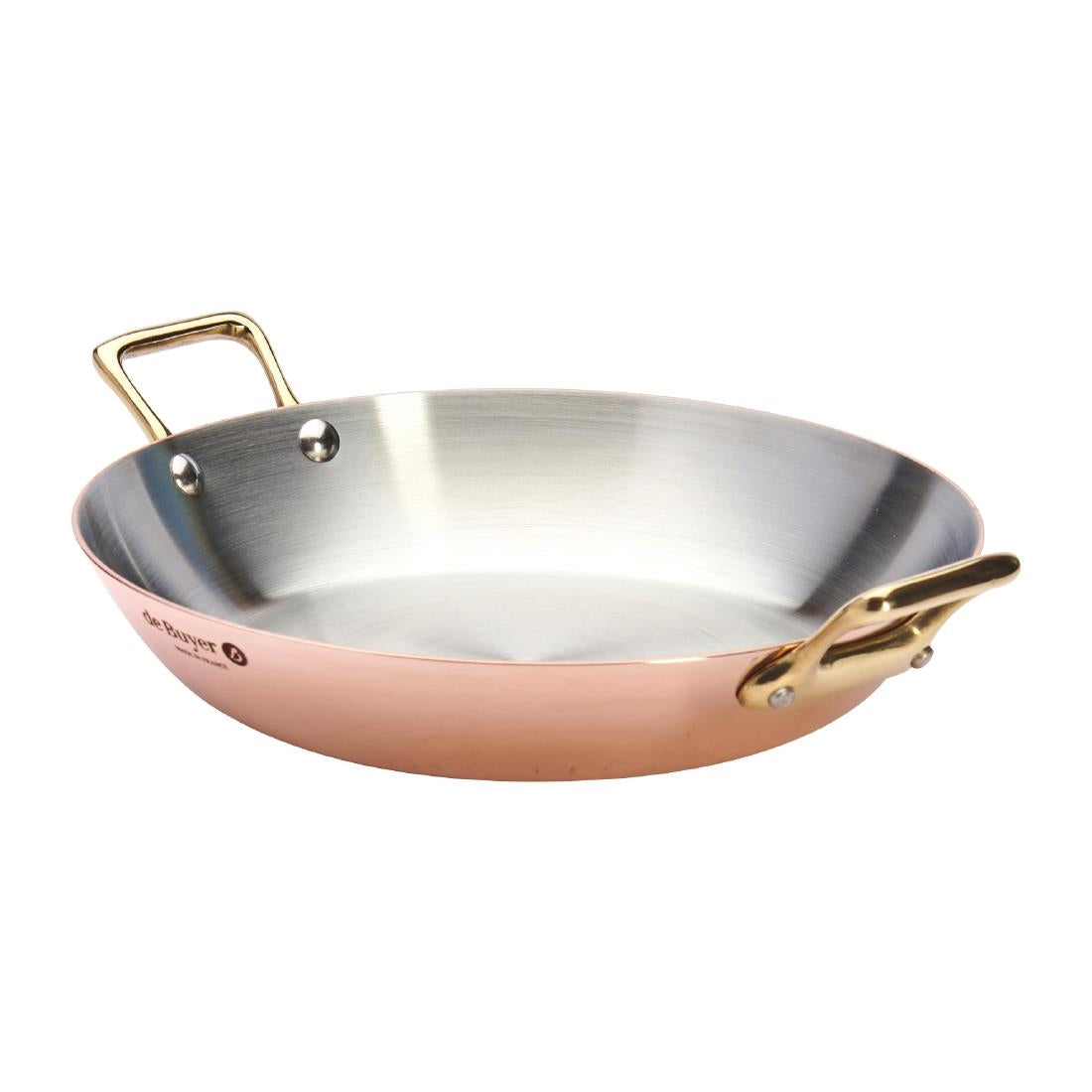 De Buyer Inocuivre Round Dish with Brass Handles 24cm