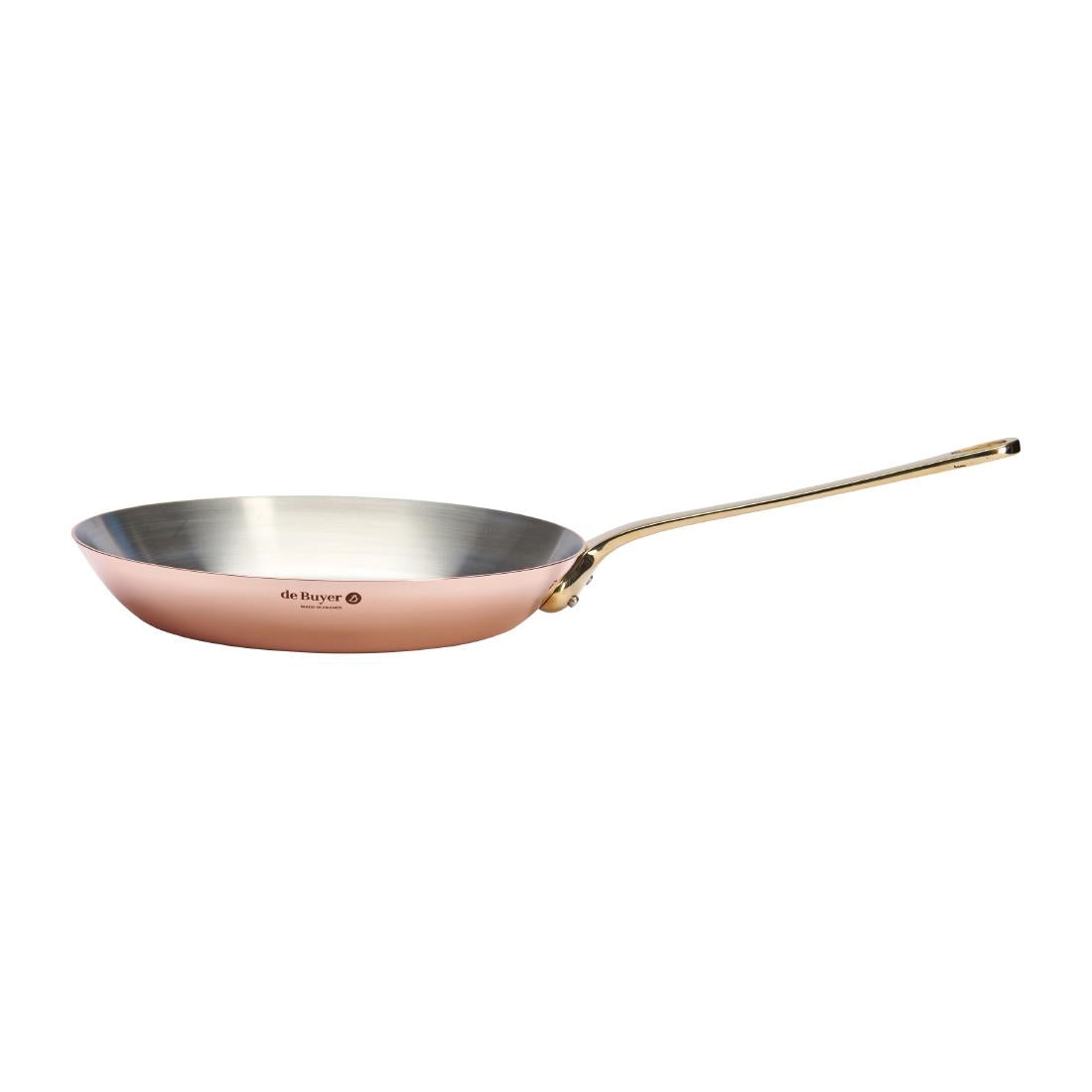 De Buyer Inocuivre Round Frying Pan with Handle Brass 28cm