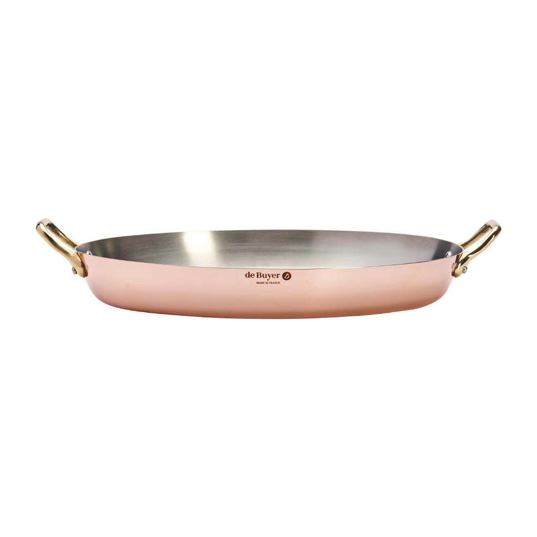 De Buyer Inocuivre Oval Dish with Brass Handles 36cm