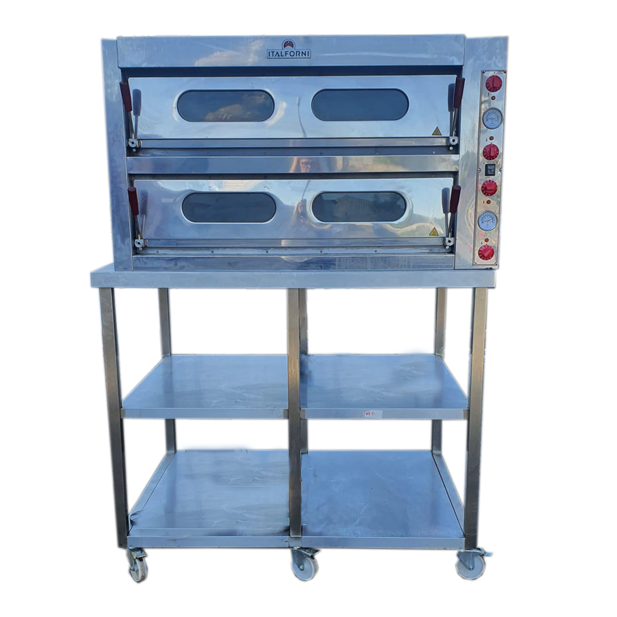 Italforni Twin Deck Electric Pizza Oven 12 x 13" Pizzas with Table - Refurbished
