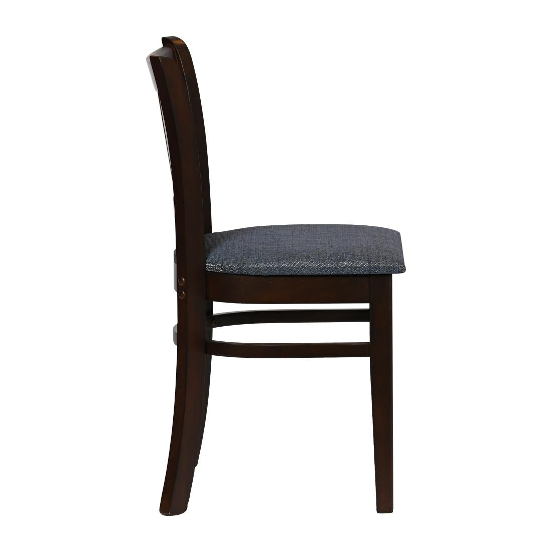 Turin Dining Table with 4 Manhattan Chairs in Dark Walnut & Shetland Sea
