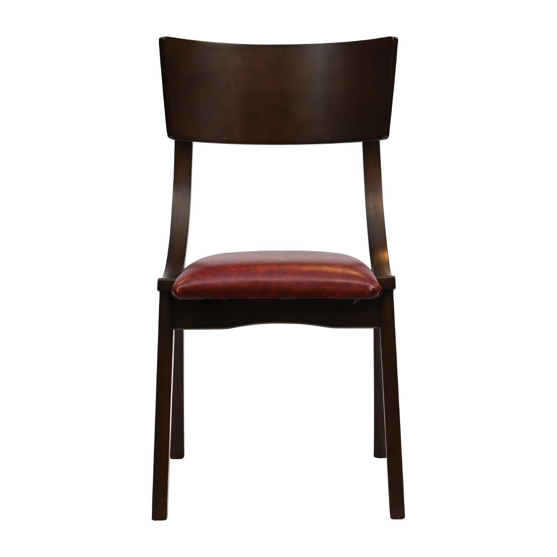 Chelsea Dining Chairs Dark Walnut with Bison Bordeaux Seats (6 Pack)