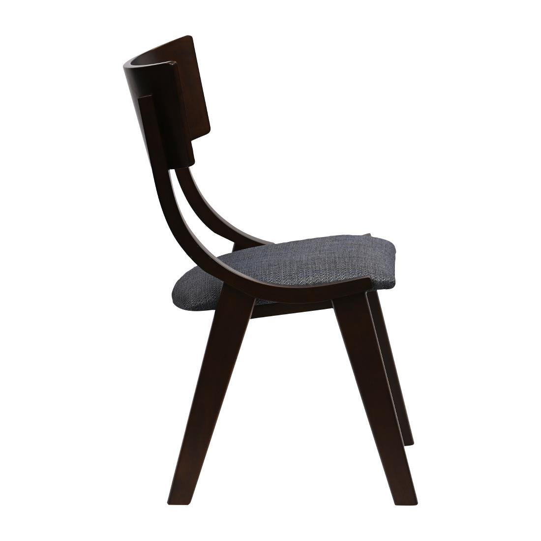 Chelsea Dining Chairs Dark Walnut with Shetland Sea Seats (6 Pack)