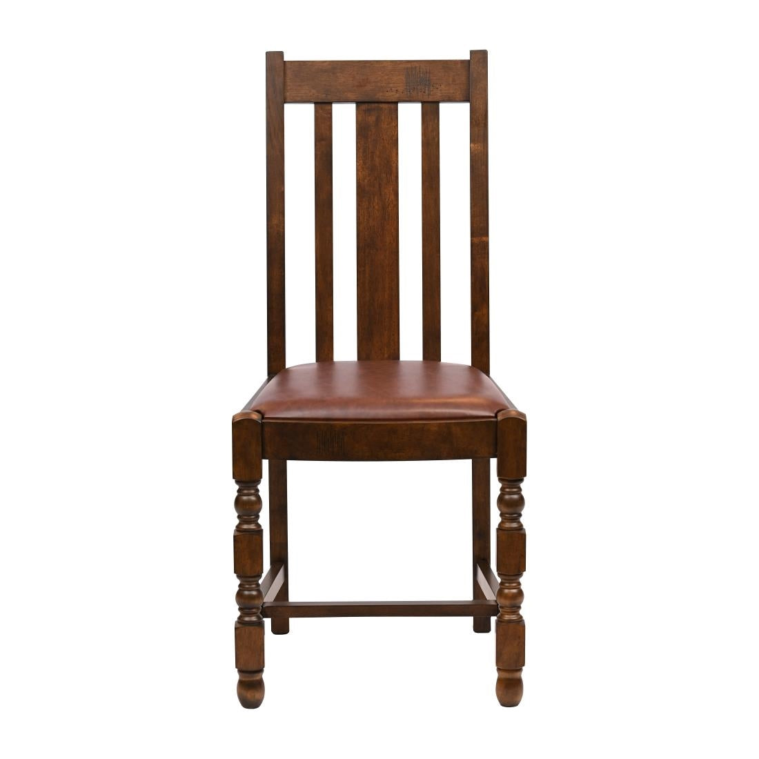 Thame Dining Chairs Vintage Wood with Bison Espresso Seat (6 Pack)