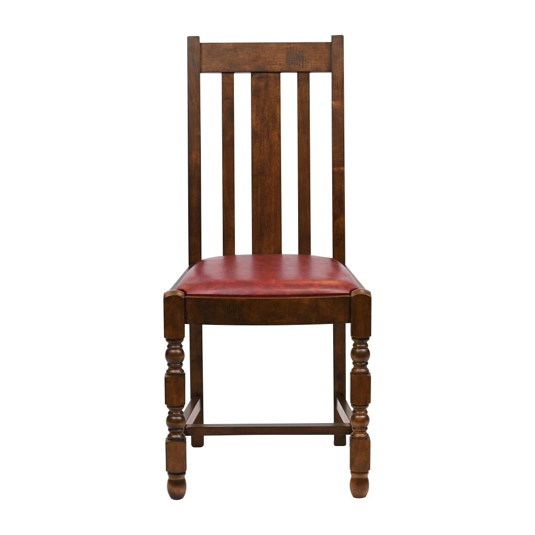 Thame Dining Chairs Vintage Wood with Bison Bordeaux Seat (6 Pack)