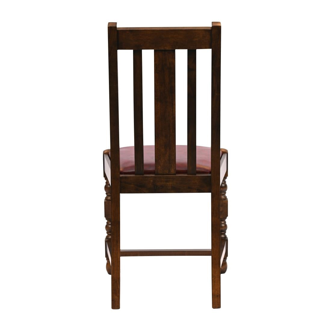 Thame Dining Chairs Vintage Wood with Bison Bordeaux Seat (6 Pack)