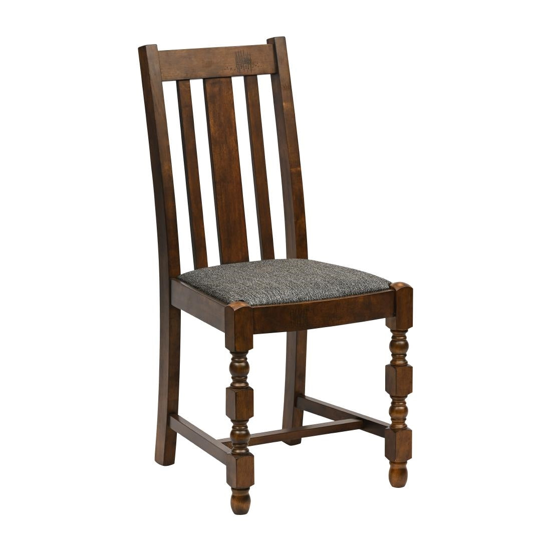 Thame Dining Chairs Vintage Wood with Shetland Smoke Seat (6 Pack)