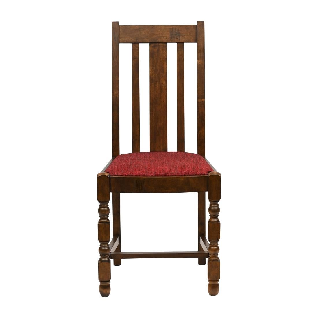 Thame Dining Chairs Vintage Wood with Shetland Scarlett Seat (6 Pack)