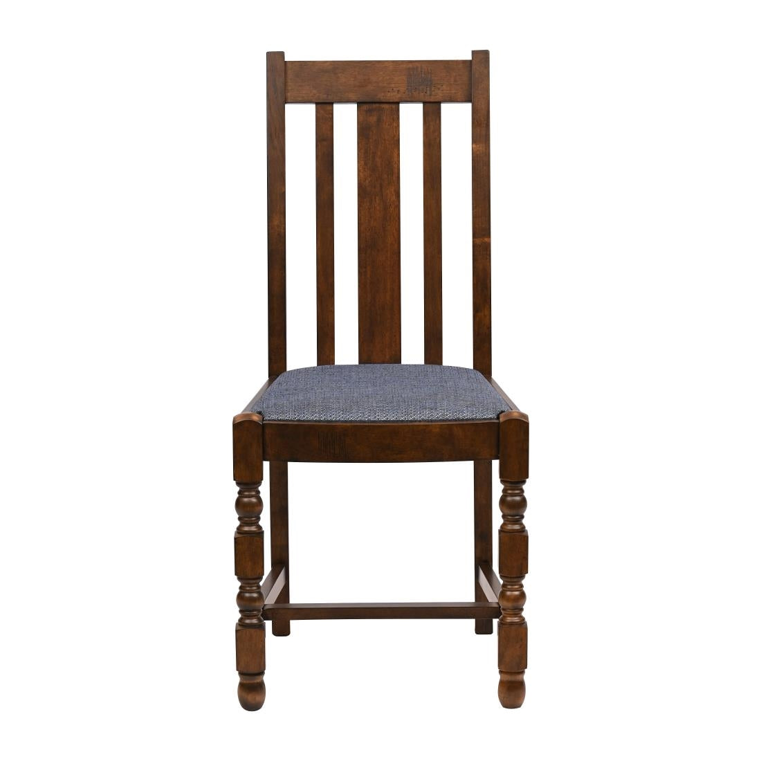 Thame Dining Chairs Vintage Wood with Shetland Sea Seat (6 Pack)