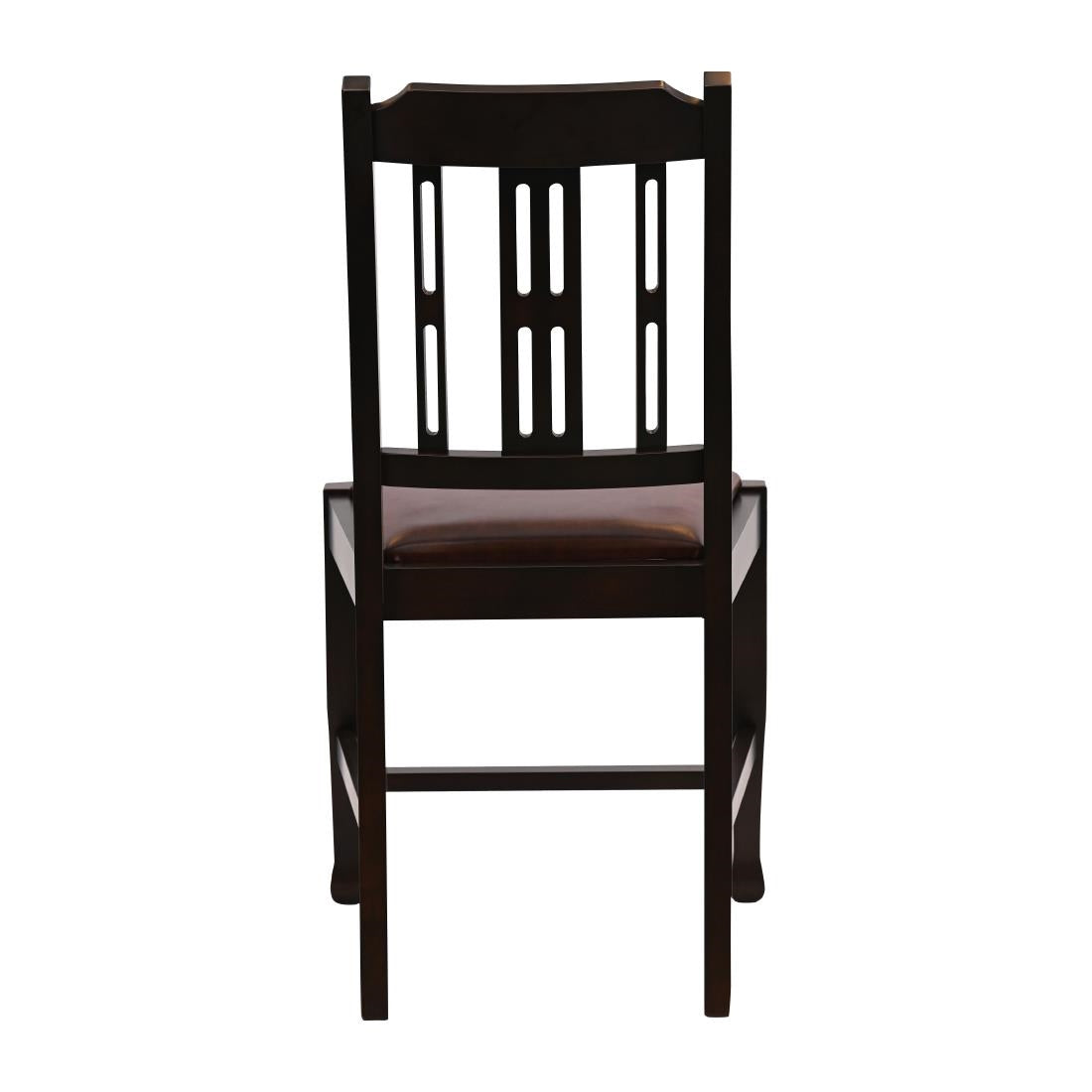 Lattice Back Dining Chairs Dark Walnut with Bison Espresso Seat (6 Pack)