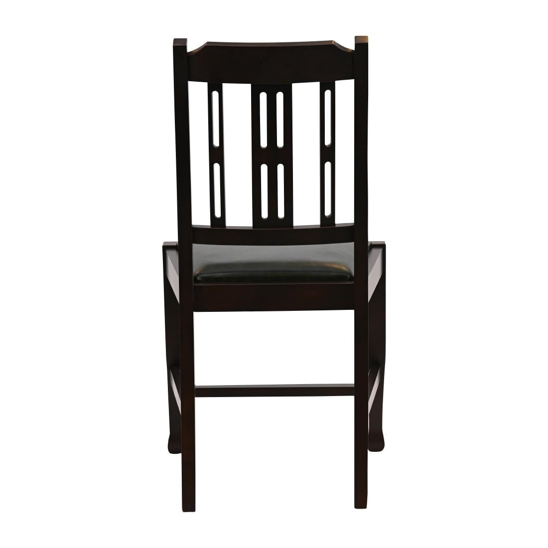 Lattice Back Dining Chairs Dark Walnut with Bison Cedar Seat (6 Pack)