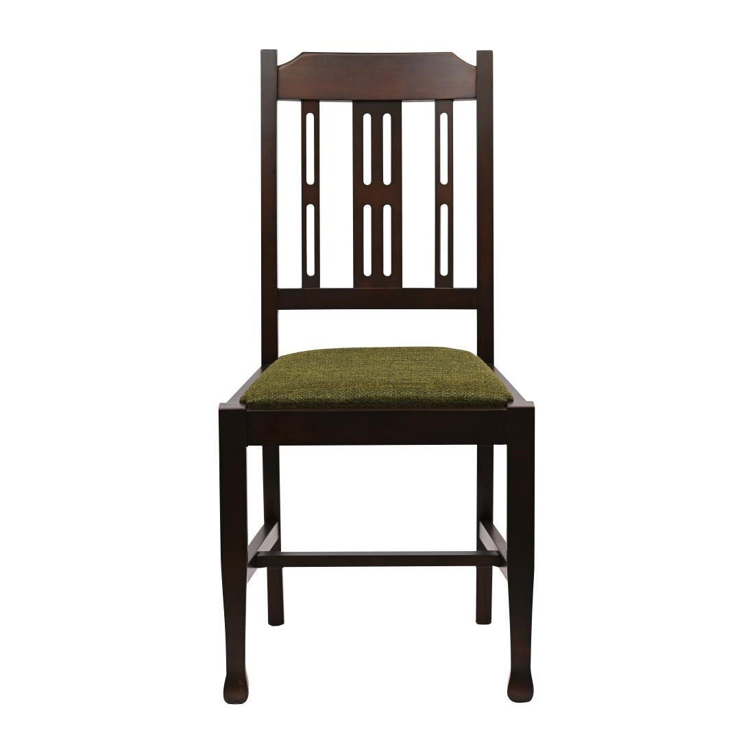 Lattice Back Dining Chairs Dark Walnut with Shetland Forest Seat (6 Pack)
