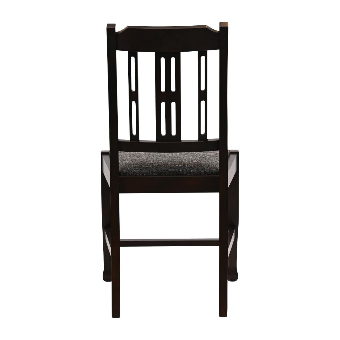Lattice Back Dining Chairs Dark Walnut with Shetland Smoke Seat (6 Pack)