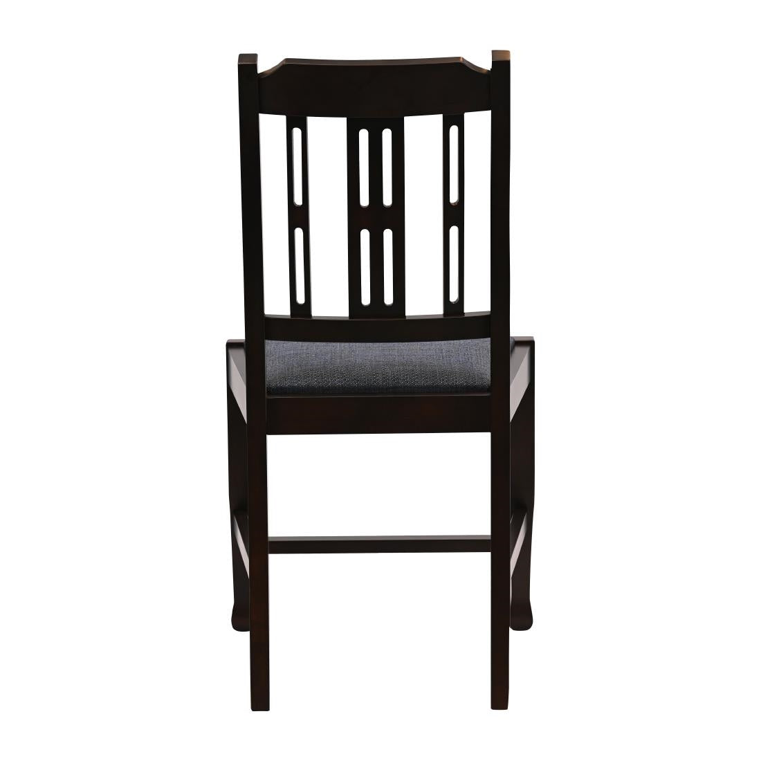 Lattice Back Dining Chairs Dark Walnut with Shetland Sea Seat (6 Pack)