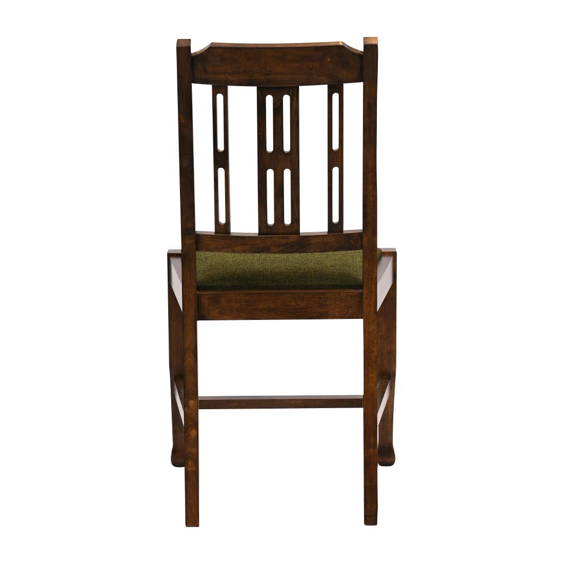 Lattice Back Dining Chairs Vintage Wood with Shetland Forest Seat (6 Pack)