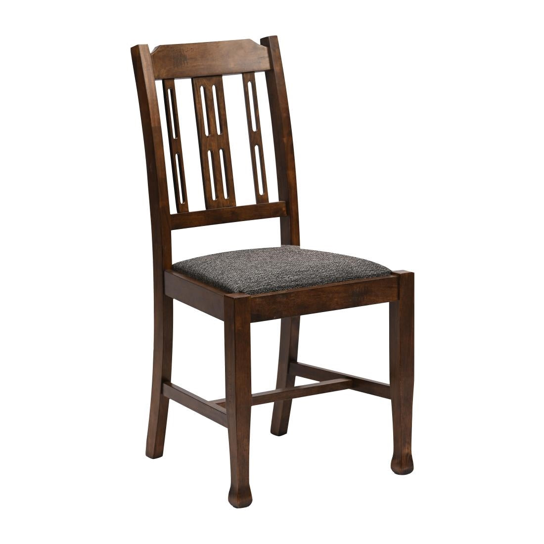 Lattice Back Dining Chairs Vintage Wood with Shetland Smoke Seat (6 Pack)
