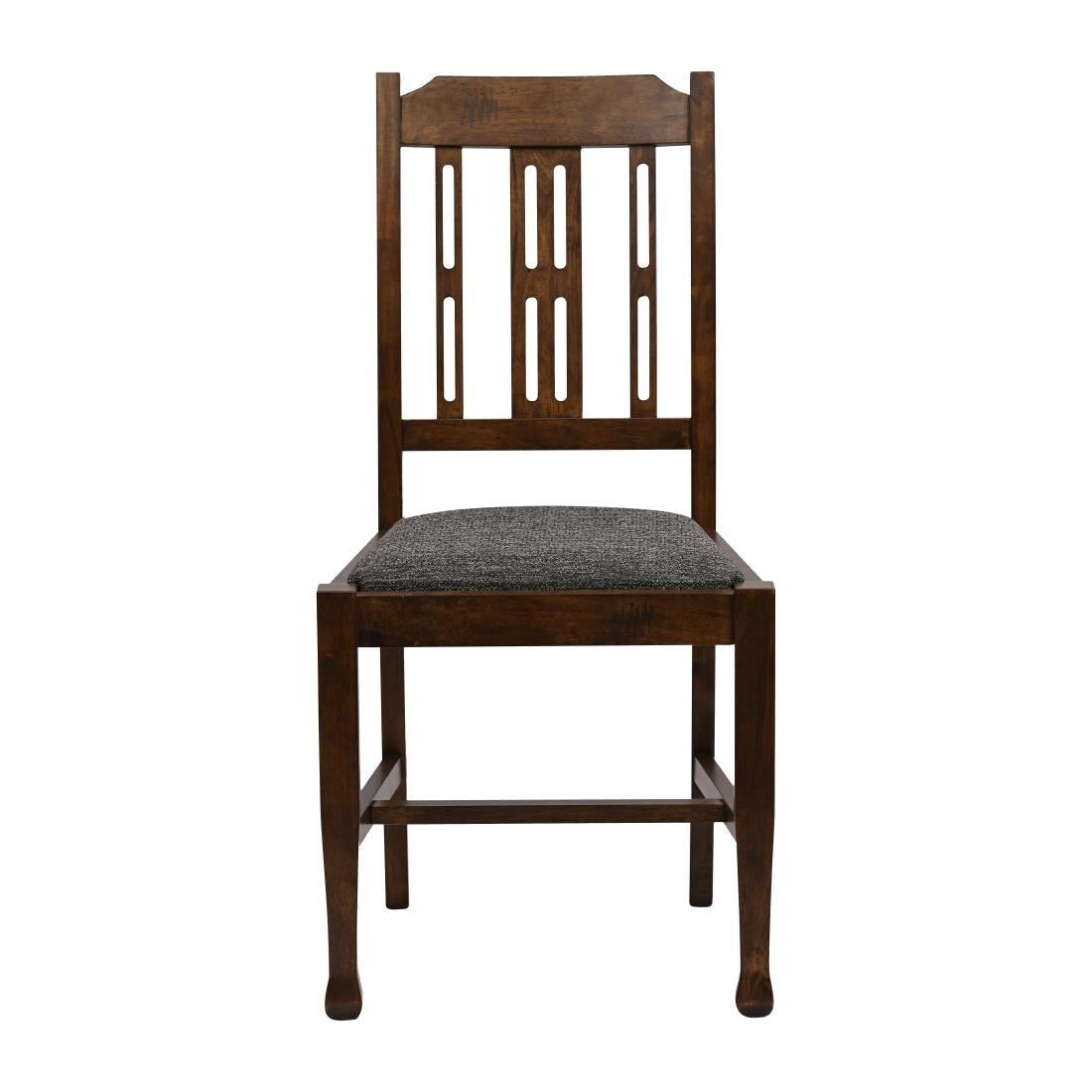 Lattice Back Dining Chairs Vintage Wood with Shetland Smoke Seat (6 Pack)