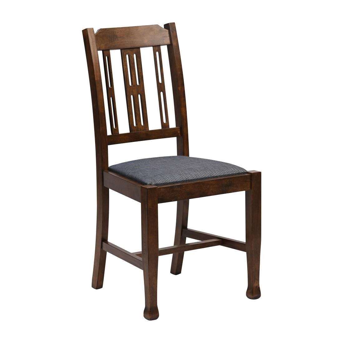 Lattice Back Dining Chairs Vintage Wood with Shetland Sea Seat (6 Pack)