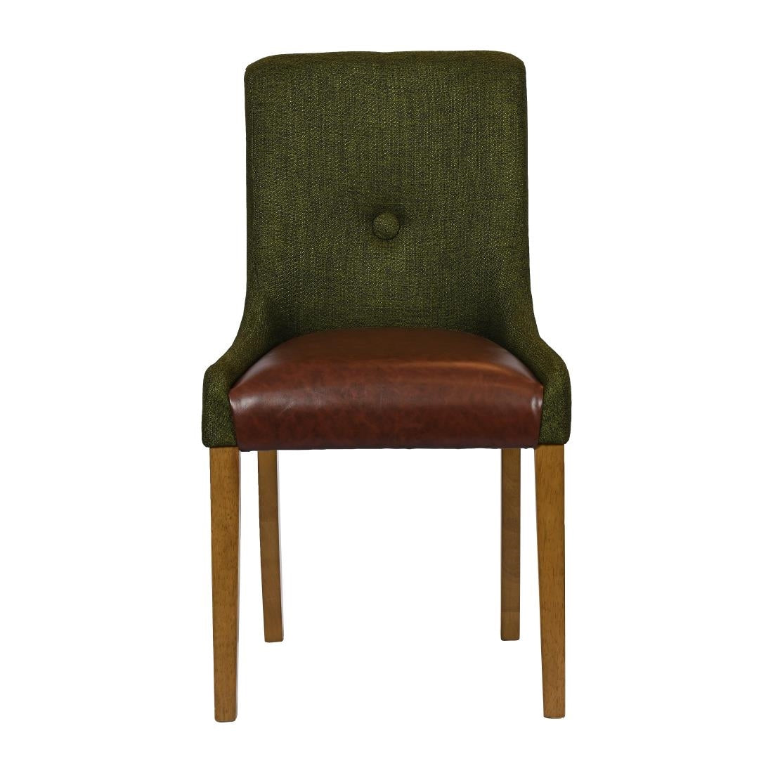 Bath Weathered Oak Dining Chairs with Forest Back & Espresso Seat (6 Pack)