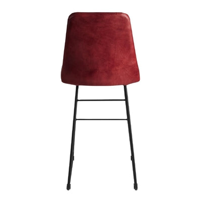 Harland Leather Bar Stool Vintage Red