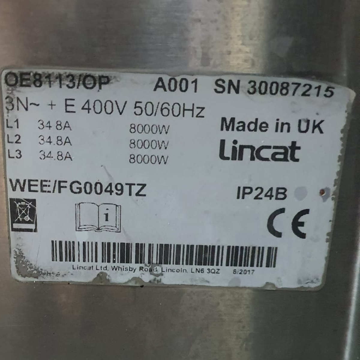 Lincat Opus 2 x 17 Ltr Electric Freestanding Twin Tank Fryer - Refurbished