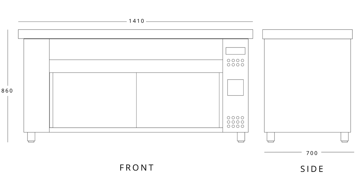 Bain Marie With Heated Cupboard 4x Gn1/1