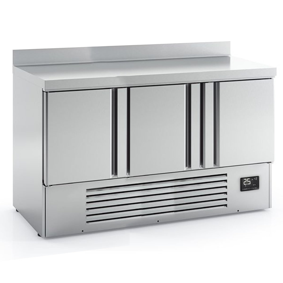 Compact Triple Door Refrigerated Counter With Upstand