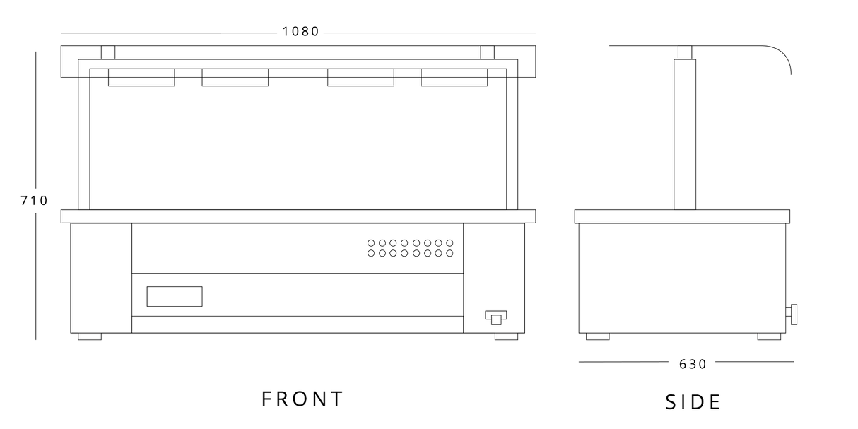 Counter Top Bain Marie With Sneeze Guard 3x Gn1/1
