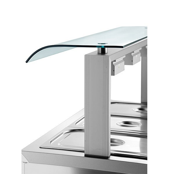 Counter Top Bain Marie With Double Sneeze Guard 3x Gn1/1