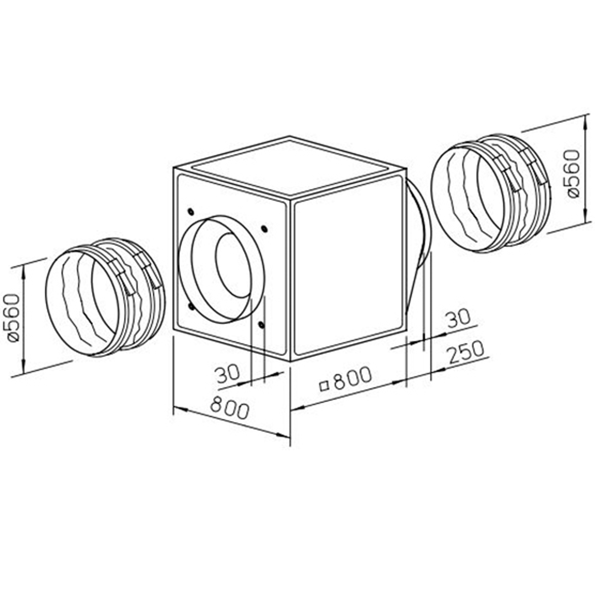 USED - GBD 560/4/4 – 3PH GigaBox Centrifugal Fan – Helios - Fan for ventilation system