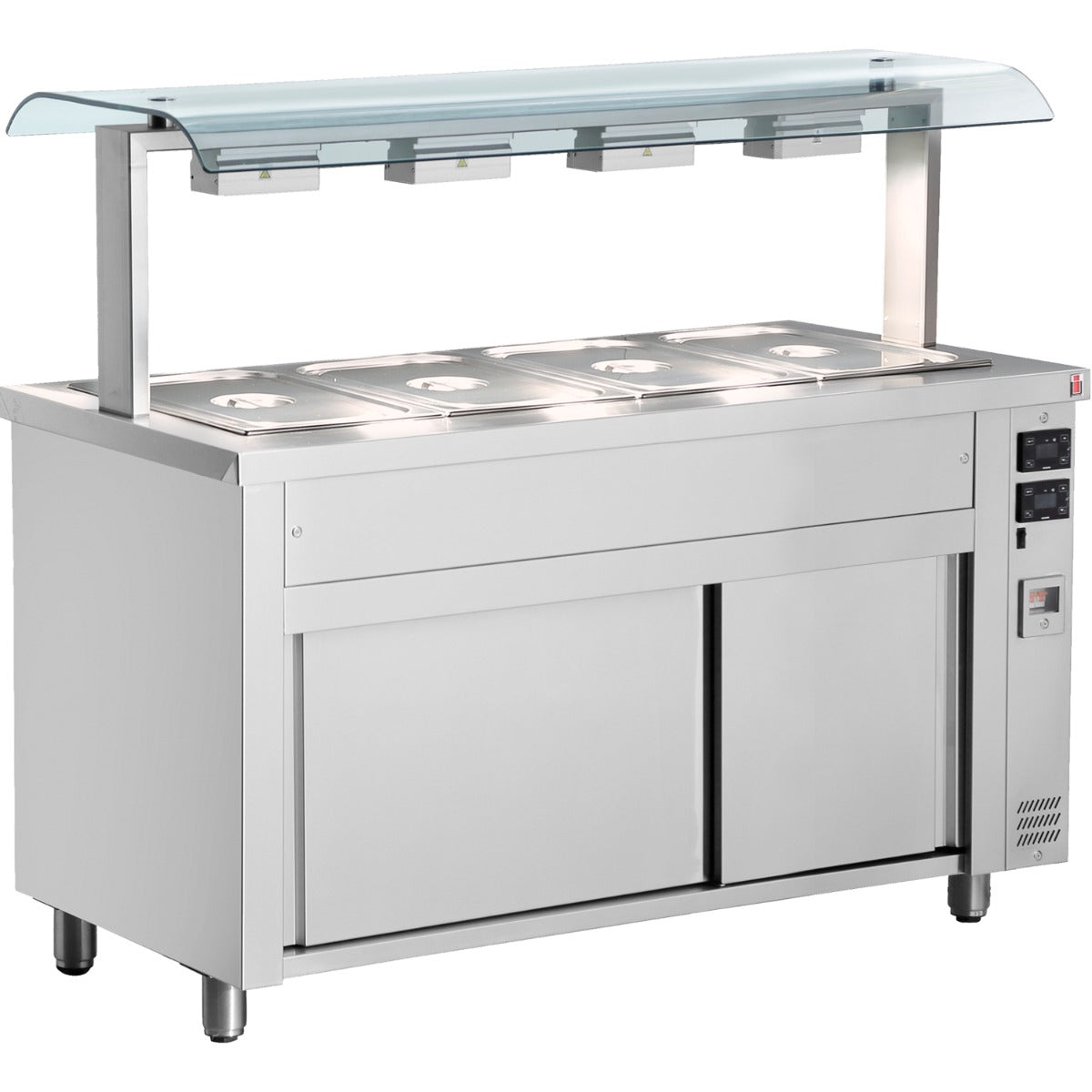 Bain Marie With Double Sneeze Guard 4x Gn1/1