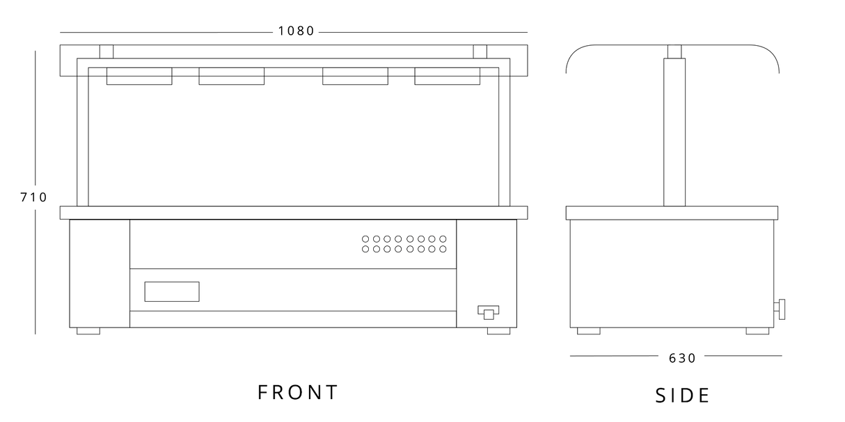 Counter Top Bain Marie With Double Sneeze Guard 3x Gn1/1