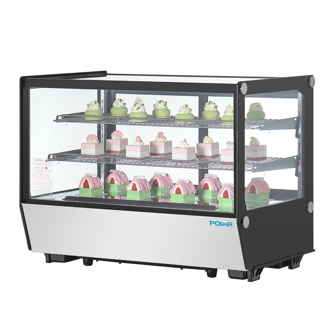 Polar G-Series Countertop Display Fridge Black Square Glass 160Ltr