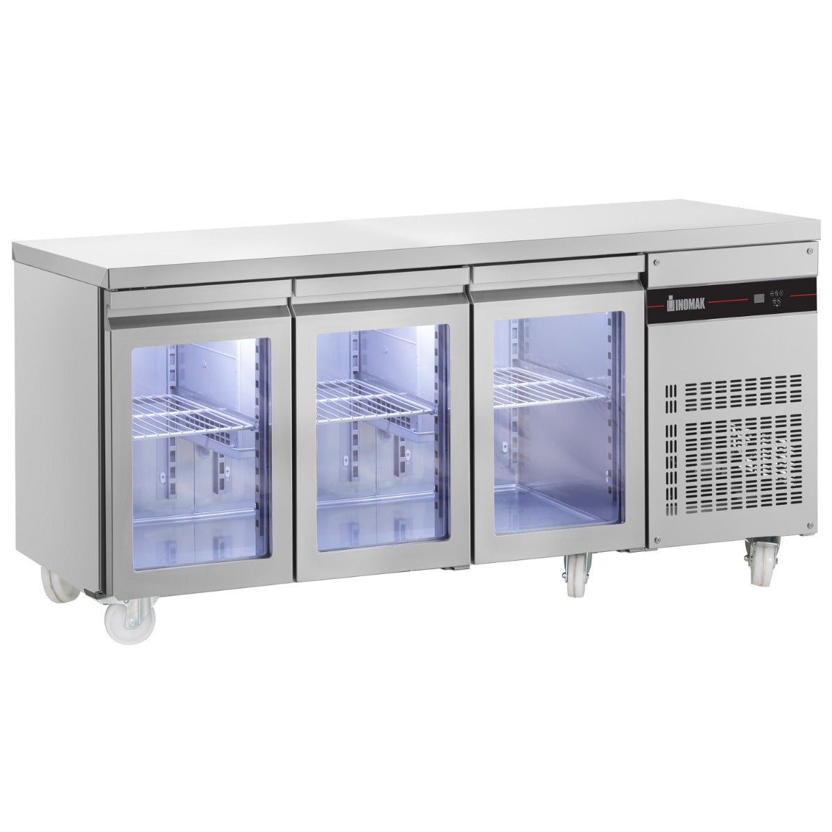 429 L Triple Hinged Glass Door Gastronorm Counter Refrigerator