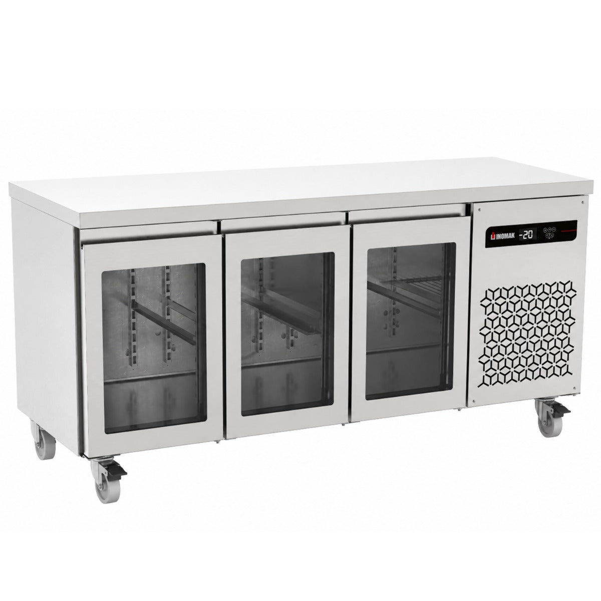 429 L Triple Hinged Glass Door Gastronorm Counter Refrigerator