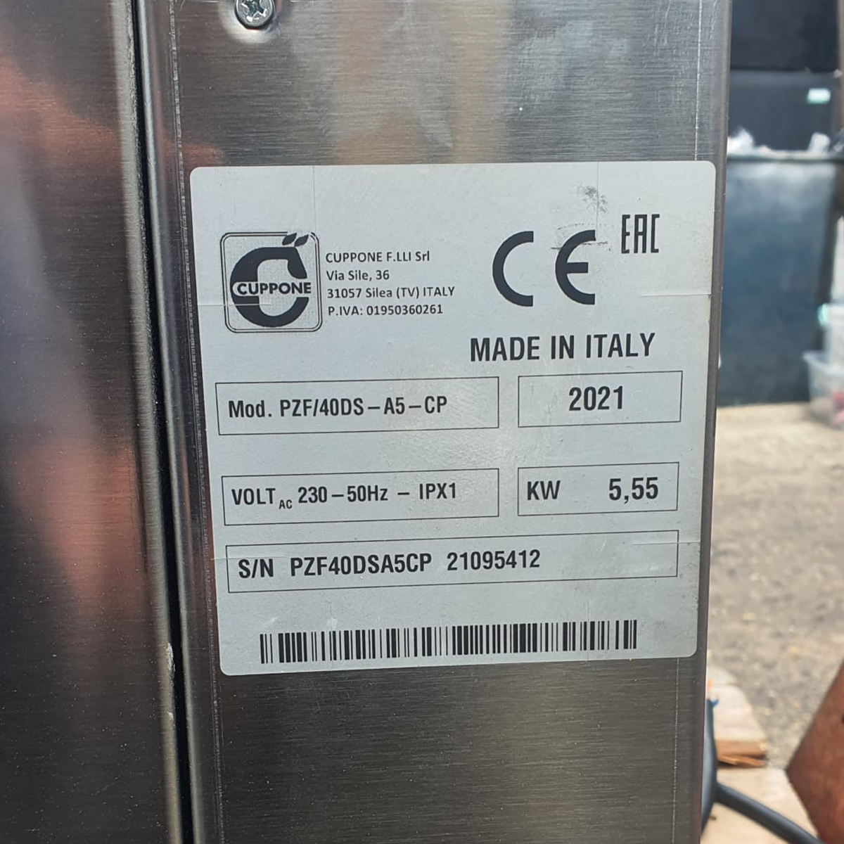 Cuppone Pizza press PZF/40DS - Refurbished