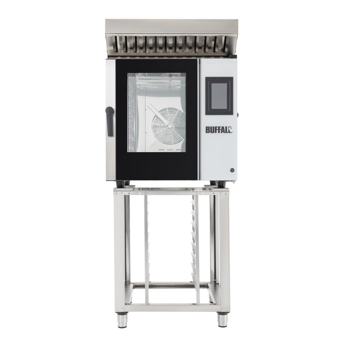 Buffalo Freestanding Smart Touchscreen Combi Oven 7x GN 1/1 with Installation Kit & Extraction Hood
