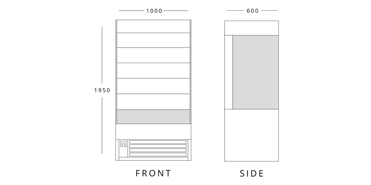 1m Slim Tiered Display