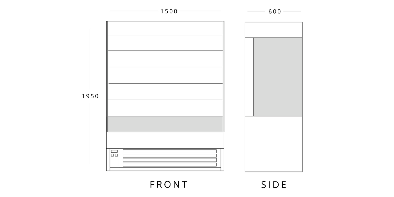 1.5m Slim Tiered Display