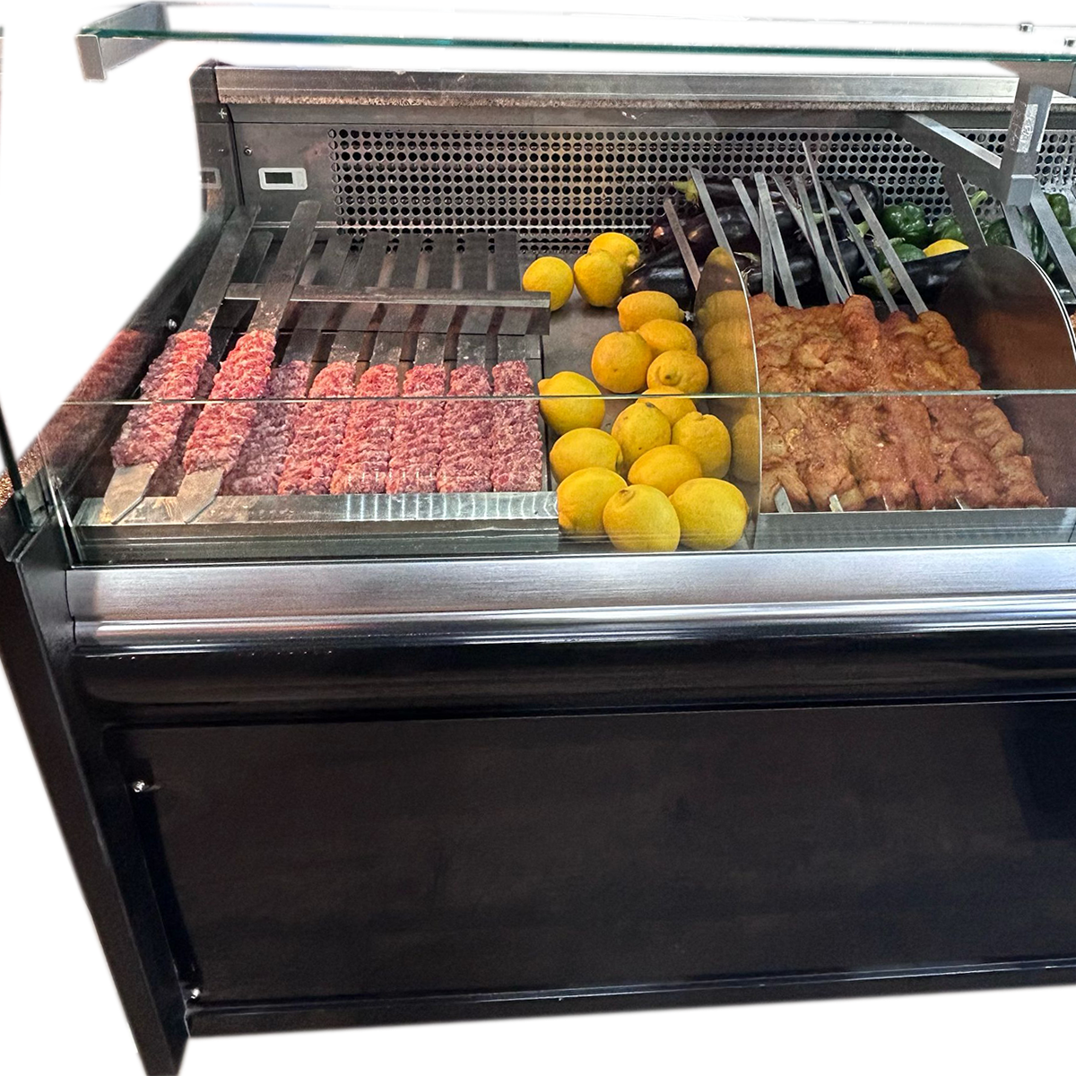 Flat Glass Serve Over Display Fridge – 190cm Wide | Chilled Counter for Deli, Café, Shop