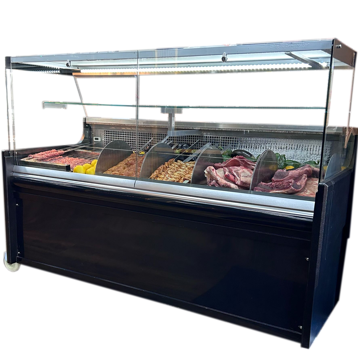 Flat Glass Serve Over Display Fridge – 190cm Wide | Chilled Counter for Deli, Café, Shop