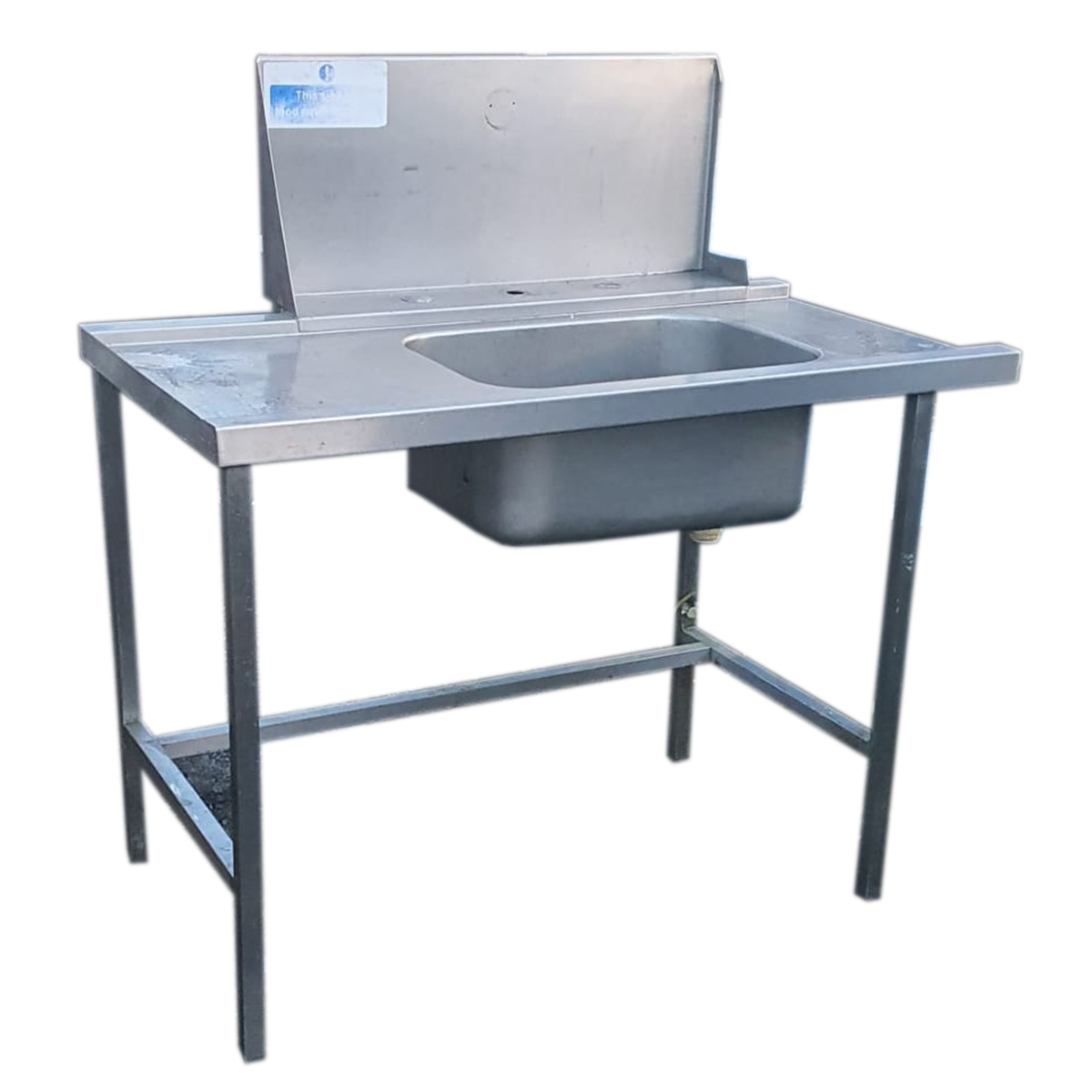 Commercial 1 bowl dishwasher sink 120x62-72-88cm - Used