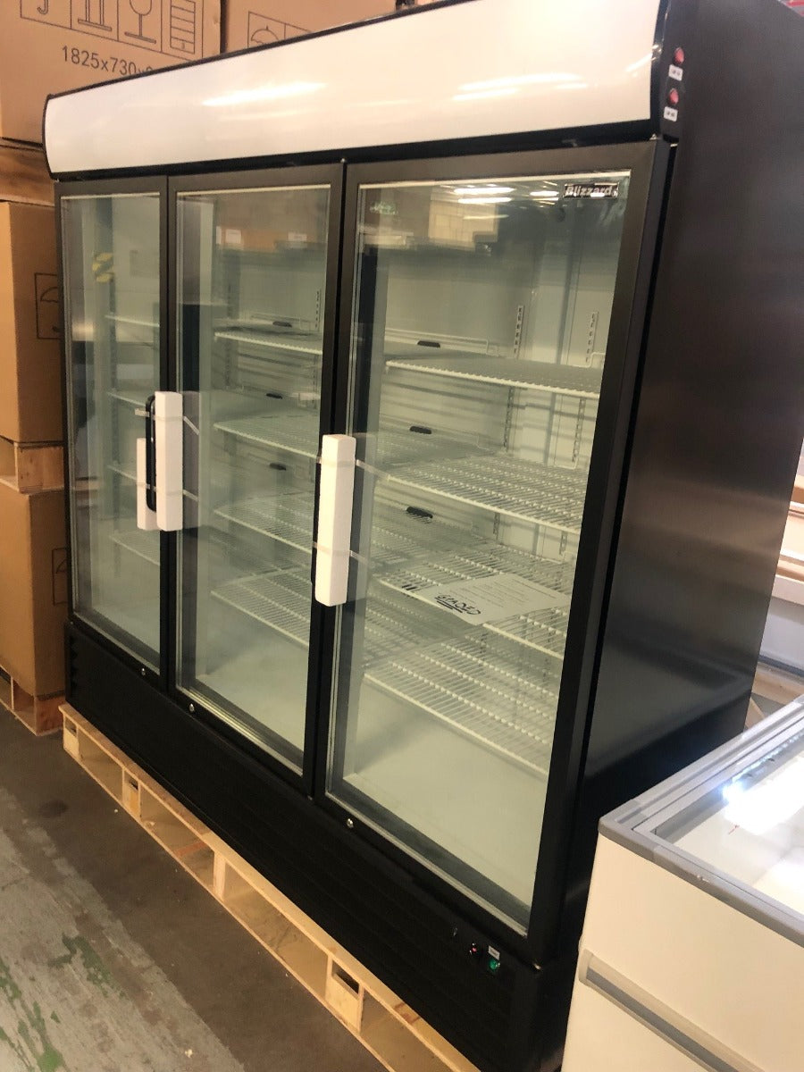 Graded 02037 Triple Hinged Glass Door Freezer Display Merchandiser