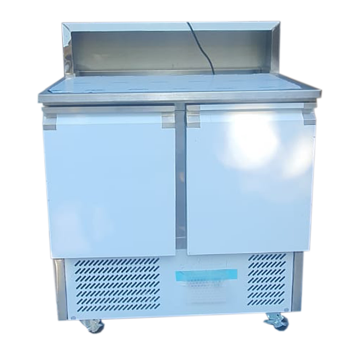 Pizza Prep Table 2 doors Stainless steel Pizza top 5xGN1/6 - B Grade