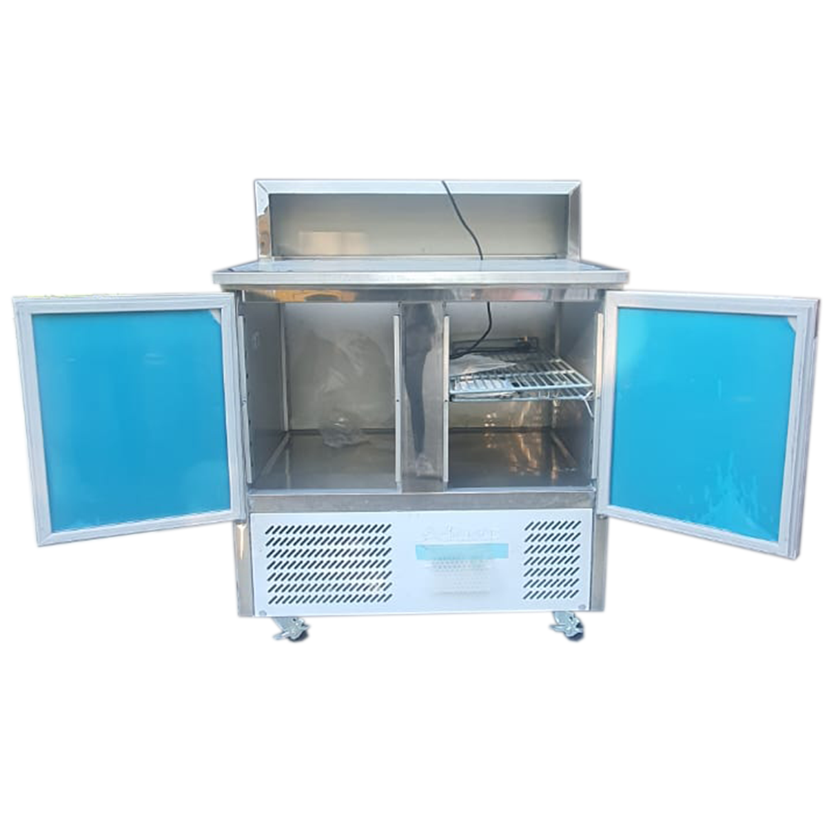 Pizza Prep Table 2 doors Stainless steel Pizza top 5xGN1/6 - B Grade