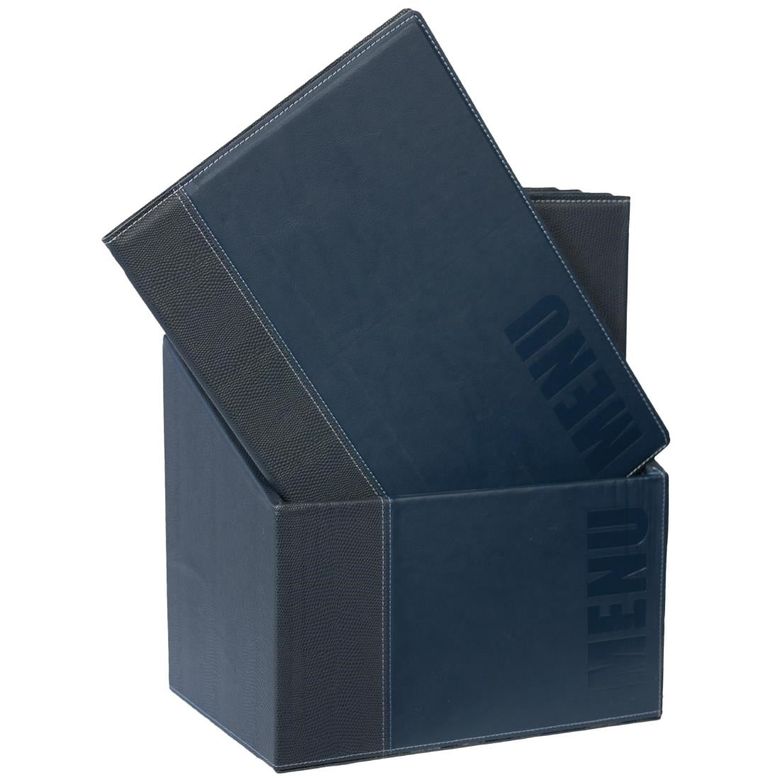 Securit Contemporary A4 Menu Covers with Storage Box Blue