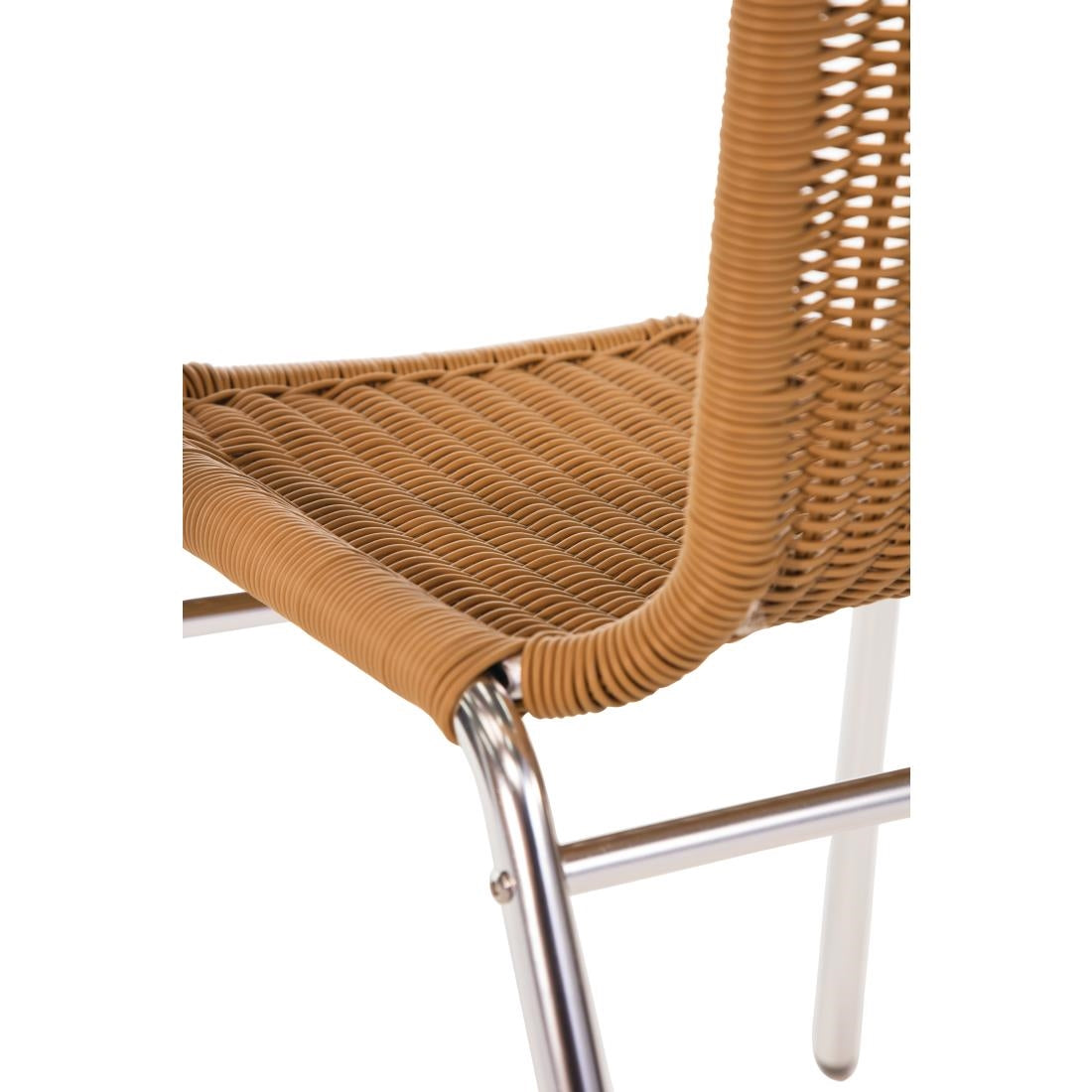 Bolero Aluminium and PE Wicker Chairs Natural (4 Pack)