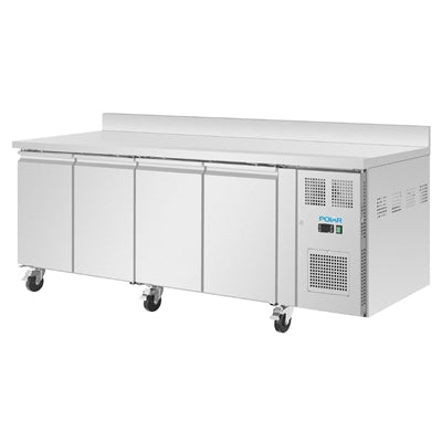 Polar U-Series Four Door Counter Fridge with Upstand 553Ltr