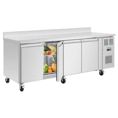 Polar U-Series Four Door Counter Fridge with Upstand 553Ltr